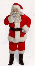 038-9191 Satin Lined Santa Clause Suit with Zipper in Coat